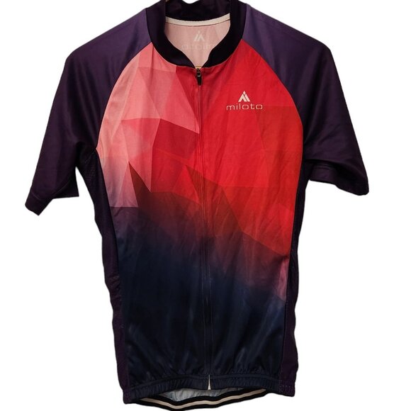 Miloto Racing Cycling Jersey Large Pink Purple Full Zip Womens‎ Large EUC - Picture 1 of 11